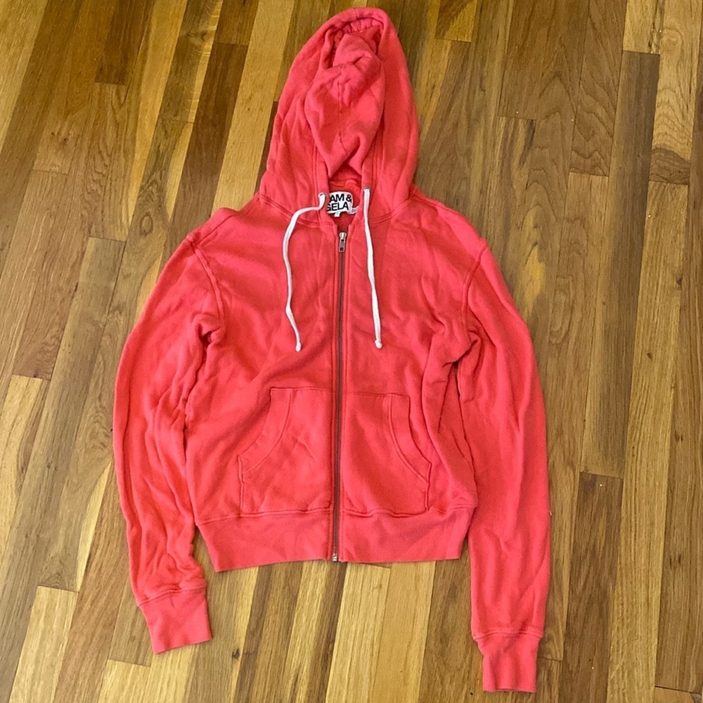 Pam & Gela Women’s Pink Zip Up Sweatshirt Size S